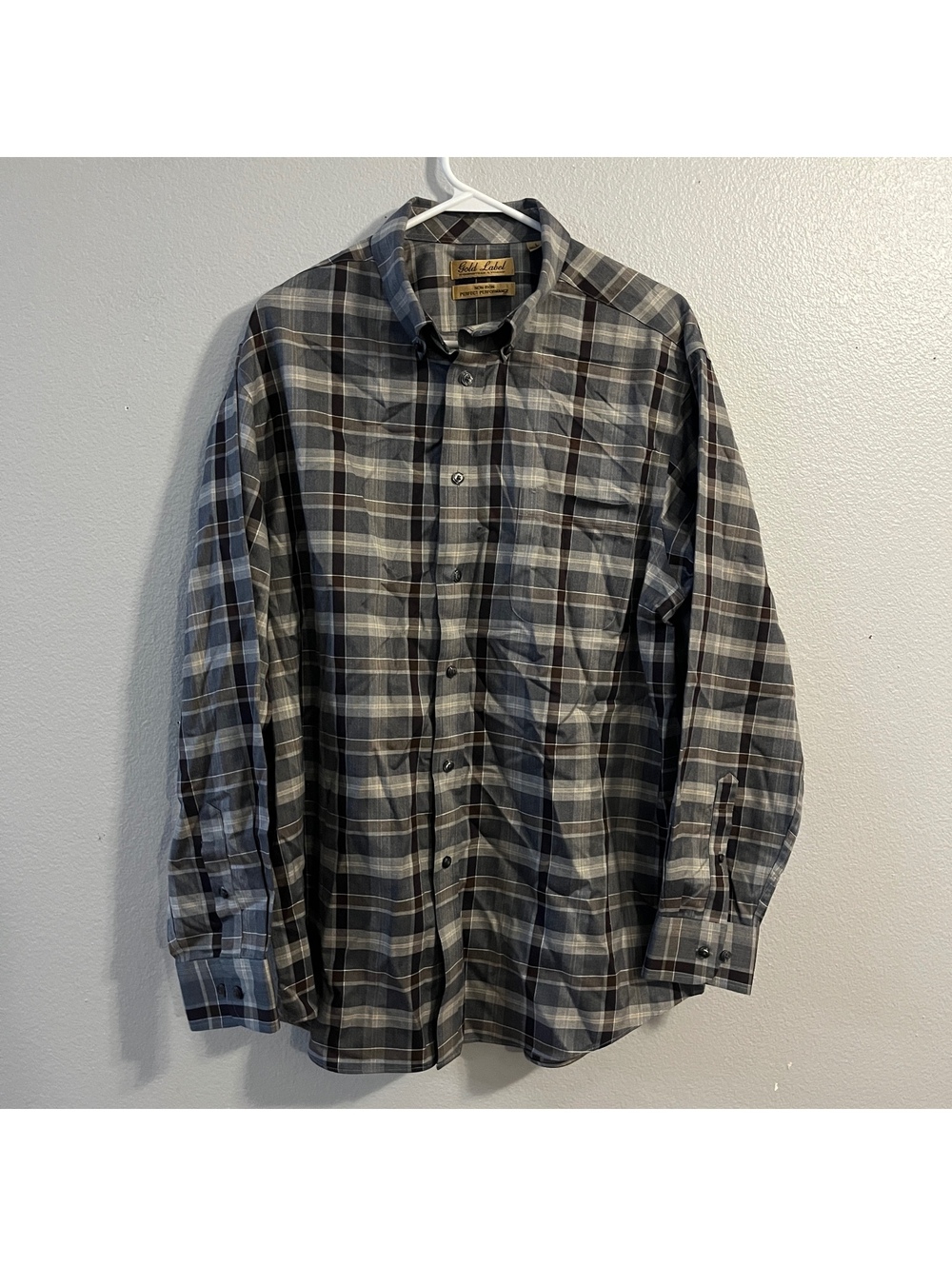 Roundtree and Yorke Longsleeve Button Down Shirt Plaid Size L